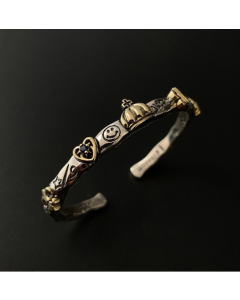 Men Wristband Cuff Dragon-Head Viking Bracelet Jewelry Fashion Accessories(Antique Gold Plated)