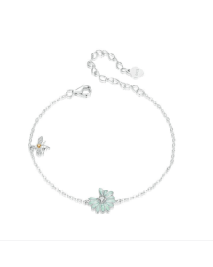 S925 Sterling Silver Platinum Plated Sparkling Zircon Thin Bracelet