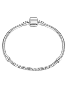 Silver Snake Chain Link Bracelet, Length:19cm(Silver Plated)