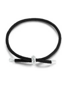 S925 Sterling Silver Platinum-plated Adjustable Basic Braided Bracelet