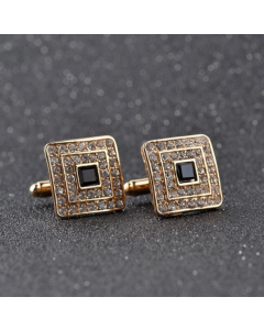 Classic Luxury Rhinestone Crystal Square Custom Enamel Men Cufflink Male French Shirt Cuff links Wedding