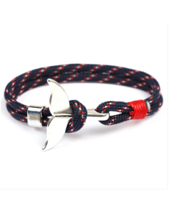 Whale Tail Anchor Charm Nautical Survival Rope Chain Bracelets