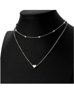 Jewelry Vintage Simple Copper Heart Multi - Layer Clavicle Necklace Wholesale Necklace