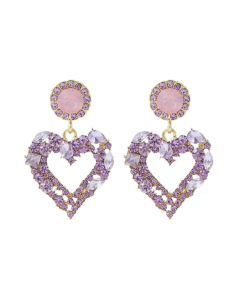 Love Silver Needle Earrings Simple Earrings