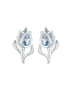 925 Sterling Silver Tulip Stud Earrings for Women