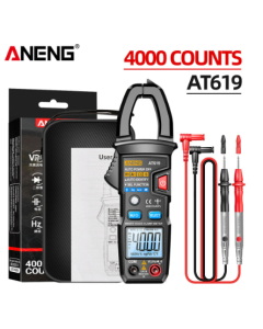 ANENG AT619 Digital Voice Broadcast Multimeter Clamp Professional AC/DC Clamp Meter Ammeter Current Clamp Tester for Electrician - Black