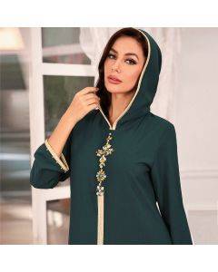 Middle Eastern hand stitched diamond robe with hooded nails