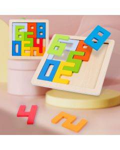 Children's digital wooden matching puzzle wooden toy