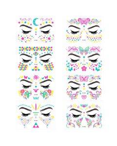 Hot Selling Music Festival Fluorescent Face Sticker Waterproof Nightclub Makeup Ball Neon Shining Tattoo Sticker