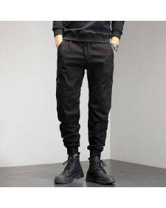 Casual Pants with Vintage Charm and Multiple Pockets.