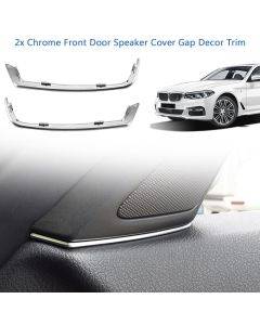 2pcs Front Door Speaker Cover Gap Trim Silver ABS Interior Mouldings for BMW 5 Series F10 2011-2013 Car Interior Accessories
