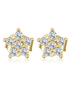 S925 Sterling Silver Mini Flower Ear Stud Women Earrings
