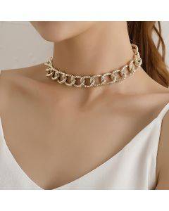 Retro geometric thick choker necklace women's fashion
