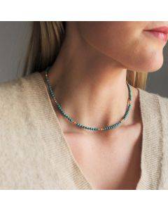 Artsy turquoise beaded necklace women's clavicle chain