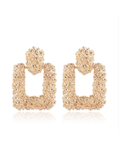 Vintage Earrings Geometric Statement Texture Metal Hanging Drop Earring