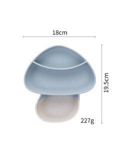 Children's environmental protection silicone plate set double suction cup in one shape complementary food plate.