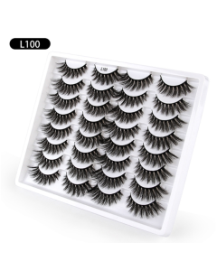 16pairs /Box Natural Long False Eyelashes Fluffy 3D Mink Lashes