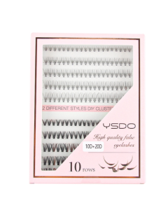 10rows /Box 10D+20D Naturally Thick Grafted Eyelashes 0.07 Single Cluster Implanted False Eyelashes
