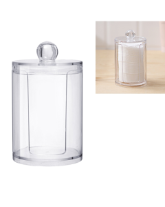 Transparent Round Plastic Cosmetic Box Cotton Pads Storage Box