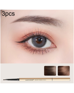 3 PCS MAYCHEER 3117 Small Gold Bars Double Eyebrow Pencil Thin Head Waterproof Non-bleeding Eyebrow Pencil