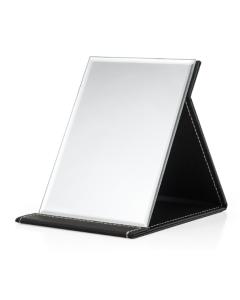 Folding Portable High-definition Makeup Mirror PU Leather Desktop Vanity Mirror,Size: Extra Large