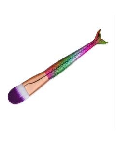Mermaid Style Plastic Handle Makeup Brush Cosmetic Foundation Cream Powder Blush Makeup Tool