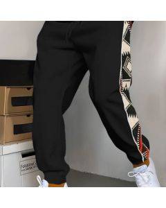Men's Patchwork Drawstring Sweatpants