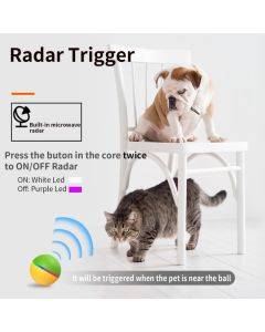 O3 8.5cm Intelligent Auto Pet Toy Dog Training Luminous Ball with Radar Trigger