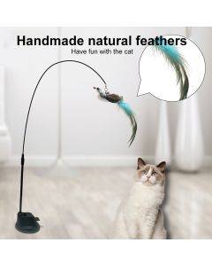 Handheld Adsorption Steel Wire Cat Teaser Stick Pet Toy, Random Color Delivery