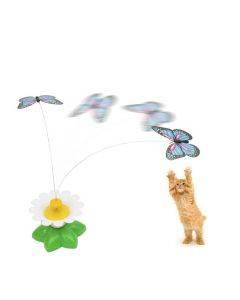 Electric Butterfly Flying Around The Flower Pet Cat Toy