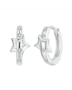 S925 Sterling Silver Platinum Plated White Shell Love Earrings