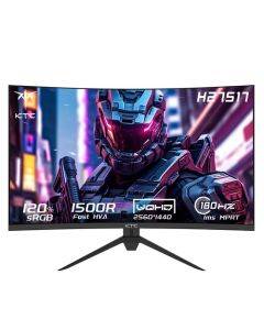 KTC H27S17 27-inch 1500R Curved Gaming Monitor QHD 2560x1440 16:9 ELED 180Hz 120% sRGB 4000:1 Contrast Ratio 1ms MPRT Response Time Low Motion Blur Compatible with FreeSync G-Sync USB 2xHDMI2.0 2xDP1.4 Audio Out VESA Mount