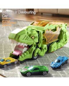 Dinosaur devouring car catapult sliding transportation track storage alloy car