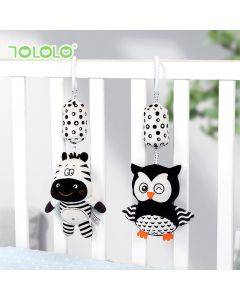 TOLOLO newborn visual training black and white rattles bedbells cartoon animal wind chimes charm hanging ornaments