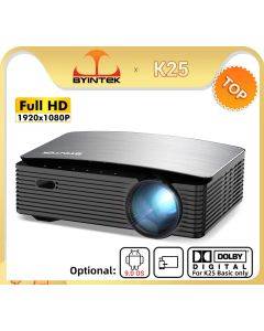 BYINTEK K25 Full HD 4K 1920x1080P LCD Smart Android 9.0 Wifi LED Video Home Theater Cinema 1080P Projector for Smartphone