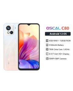 Blackview Oscal C80 8GB+128GB Smartphone 50MP Camera 6.5 Inch 90Hz Display  5180mAh Cellphones Octa Core Android 12 Mobile Phone