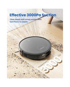 Proscenic X1 Robot Vacuum Cleaner with Self-Empty Base, 3000Pa Suction, 3 Suction Levels, 2.5L Dust Bag Capacity, 250ml Water Tank, 2600mAh Battery, 165Mins Runtime, APP Control - Black