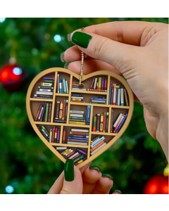 Book Lovers Heart Ornament(2D Flat)