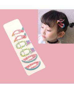 6 PCS/Set Kids Hair Accessories Fruit Hairpins Cartoon Rainbow Hair Clip