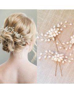 2PCS Festival Wedding Hair Accessories Bridal Hair Stick Floral Hairpin Beautiful Headdress Plait Hair Clip Vine Accessories