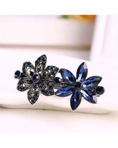 Women Vintage Crystal Rhinestone Flower Hair Pin Girls Antique Silver Barrette Butterfly Hair Clip