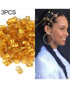 3 PCS Dreadlocks Aluminum Rice Beads Hair Accessories