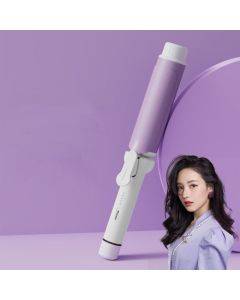 40mm Hair Curler Big Wave Negative Ion Essential Oil Coated Curling Iron,CN Plug(Taro Purple)