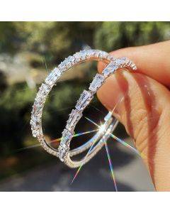 Exaggerated accessories fashion simple gold lady's zircon earrings European and American big earrings wholesale