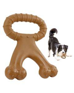 Dog Bite Simulation Nylon Toys Grinding Dog Bone(Coffee)