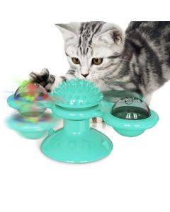 Pet Toy Cat Turntable Funny Cat Toy Scratch Scratching (Lake Blue)