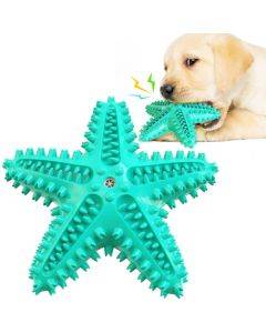 Starfish Voice Pet Dog Toy Molar Stick Leaking Food Dog Toothbrush(Lake Blue)