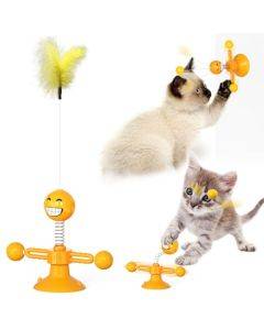 Spring Man Funny Cat Toy Cat Sucker Toy Funny Cat Feather Funny Cat Ball( Brown)
