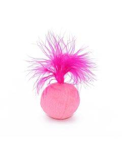 Ring Bell Feathers Tease Cats Toys Plush Pet Cat Toys(Pink)