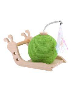 Cat Simulation Snail Self-Hey Toy Cat Catch Ball Bite Resistant Sisal Rope Claw Grinder(Green)